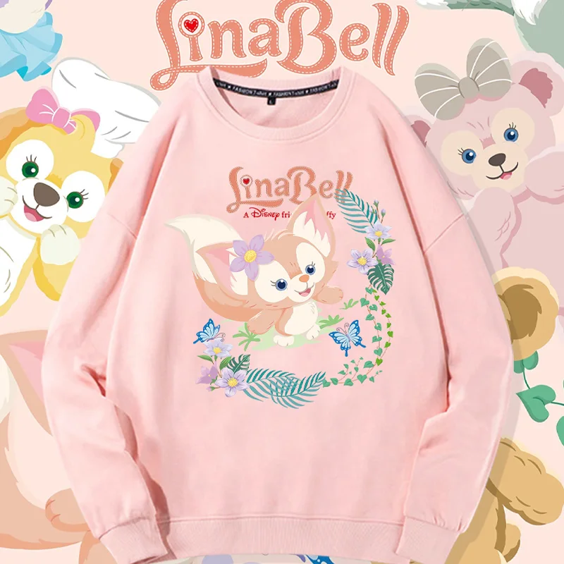 Фирменный свитер Disney Lingna Belle Co с круглым вырезом, Женская Осенняя свободная маленькая фигурка, модное Брендовое пальто, одежда для девочек