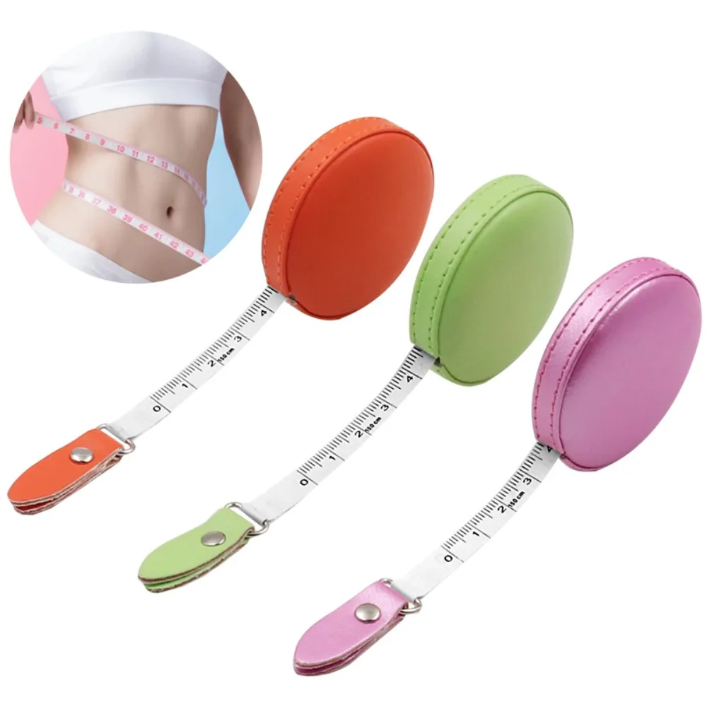 Description Picture 3 of item150cm Portable Retractable Ruler Leather Measuring Tape Centimeter Inch Roll Tape Auto Shrink Measures Height Children Ruler