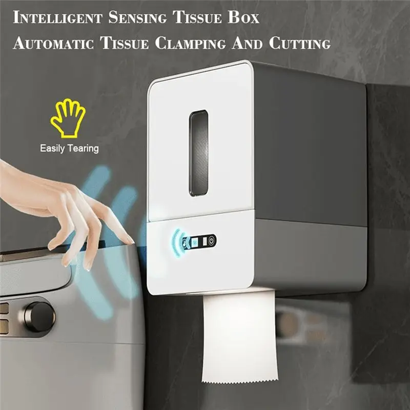 ABSJ-스마트 터치리스 화장지 디스펜서,전자 센서 종이 타월 디스펜서, 야간 조명 포함,USB 충전