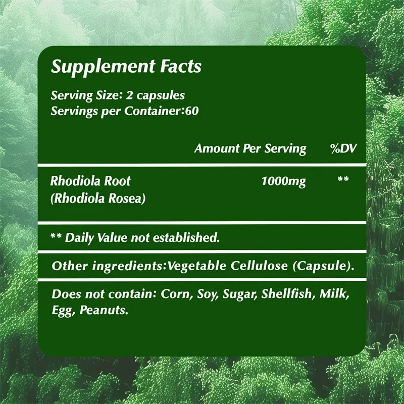 Rhodiola Supplement-Improves Athletic Performance, Endurance, Mood and Motivation, Relieves Anxiety & Improves Mood