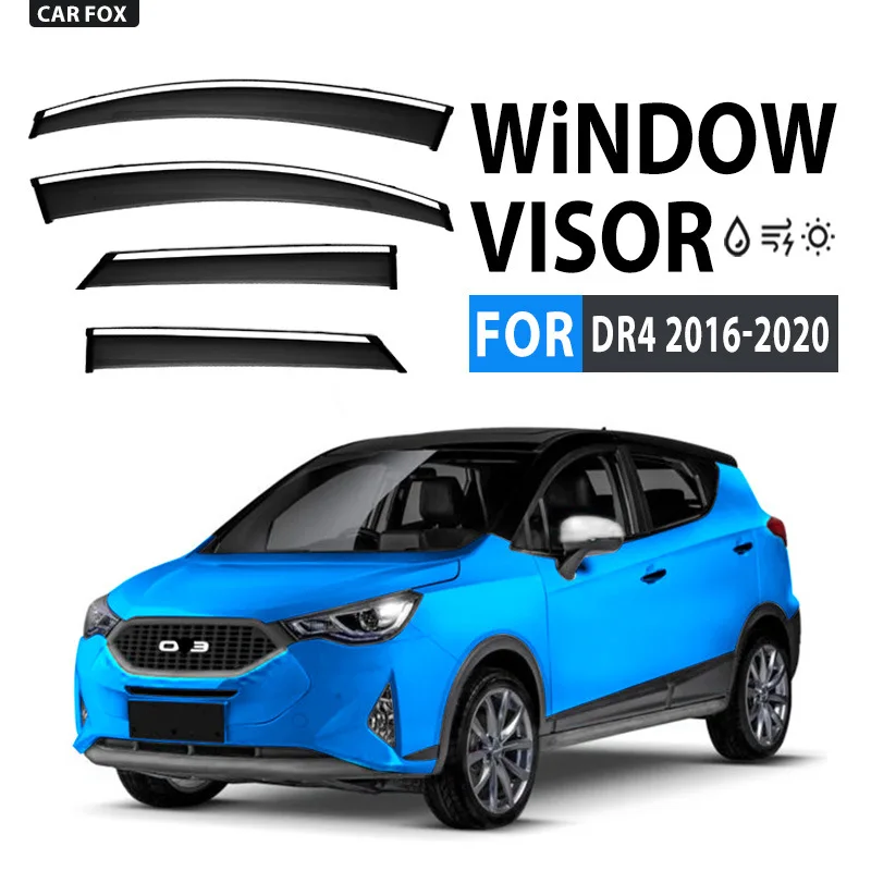 

Автомобильные аксессуары для DR4 2016-2020, козырек для окна, дефлекторы для защиты от дождя, солнца, ветра, хромированные отделки, укрытия