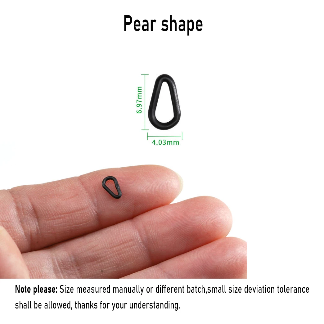 30개/50개 플랫 라운드 무광 블랙 O 링 잉어 낚시 장비 터미널 엔드 태클 액세서리 2mm 2.5mm 3.1mm 티펫 리그 링