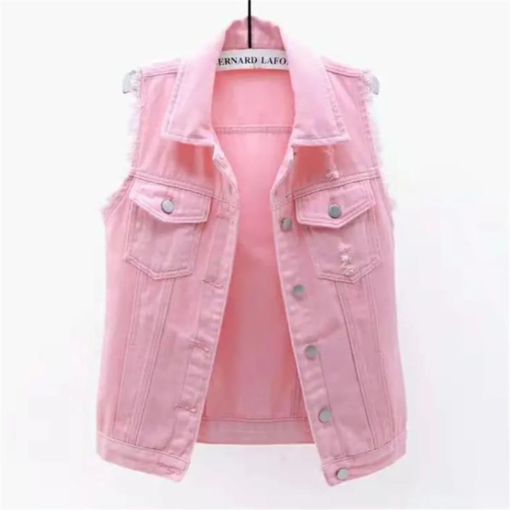 

Autumn Women Denim Vests Sleeveless Waistcoat Students Casual Sleeveless Tops Jeans Jackets Sleeveless Outerwear Coats Slim 5xl