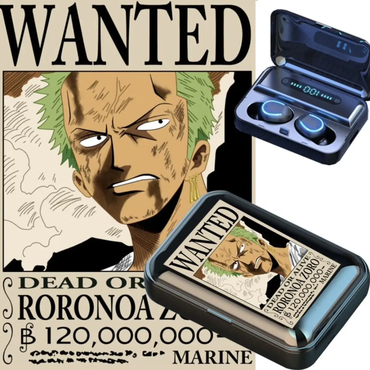 

Anime One Piece Monkey Wireless Bluetooth Earphones Monkey D. Luffy Roronoa Zoro Nami Mini Portable In-Ear Earphones Cool Gift