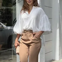 

Women's Blouse Autumn Spring New Fashion Long Sleeve Solid Color OL Temperament Elegant Cardigan Waist Women's Shirt Ladies Tops