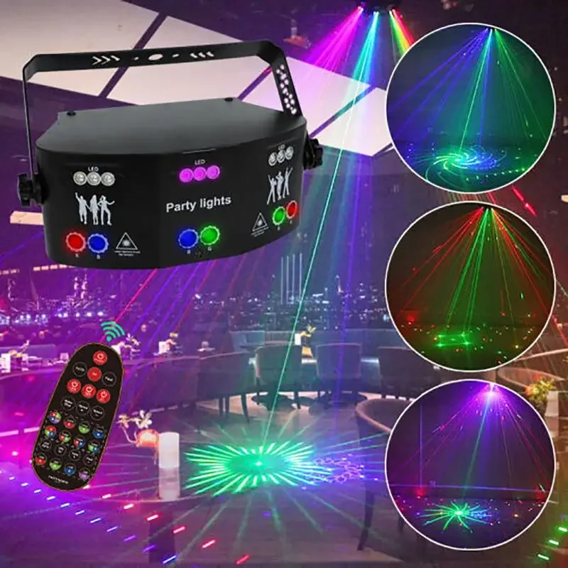 15 Eyes Laser Led Lights Dj Disco Luce Stroboscopica Stage Light Proiettore Dmx Illuminazione Musica Party Lights Effetto Con Telecomando