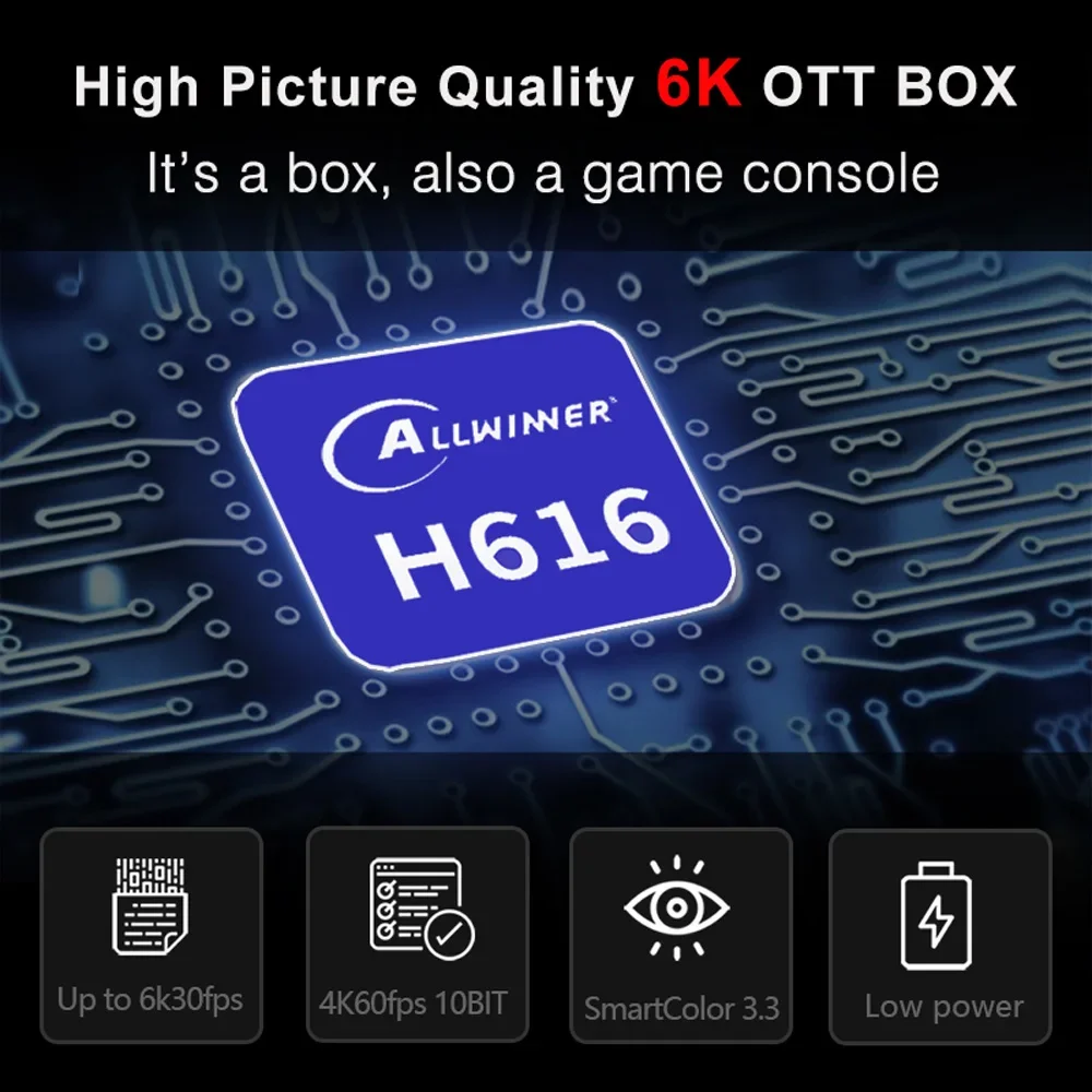 TV Box Android 10 H96 MAX H616 HD 6K 3D Media Player Bluetooth 4.0 Allwinner H61