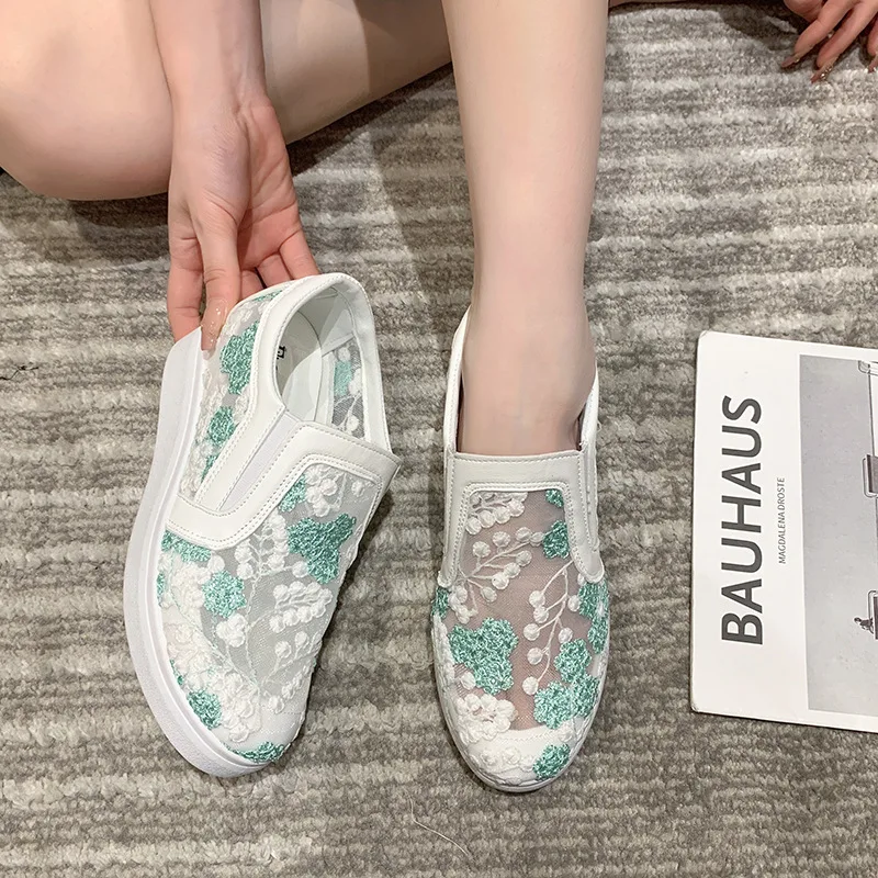 

Кроссовки женские сетчатые с перфорацией, дышащие легкие, на шнуровке, плоская подошва, повседневные универсальные