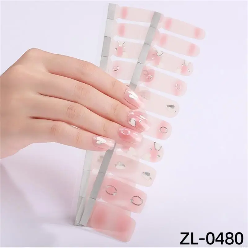831e Gradientennagelkunstaufkleber Vollverpackter Nagelaufkleber Selbstklebender Nagelkunstabziehbilder – Detail 9