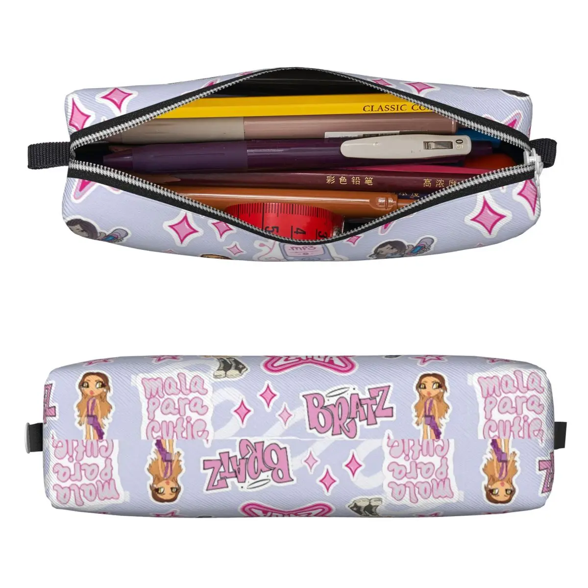 Hot Emilia Mernes Mp3 Pencil Case Pen Holder Bags Student Large Storage Students School Zipper Pencilcases