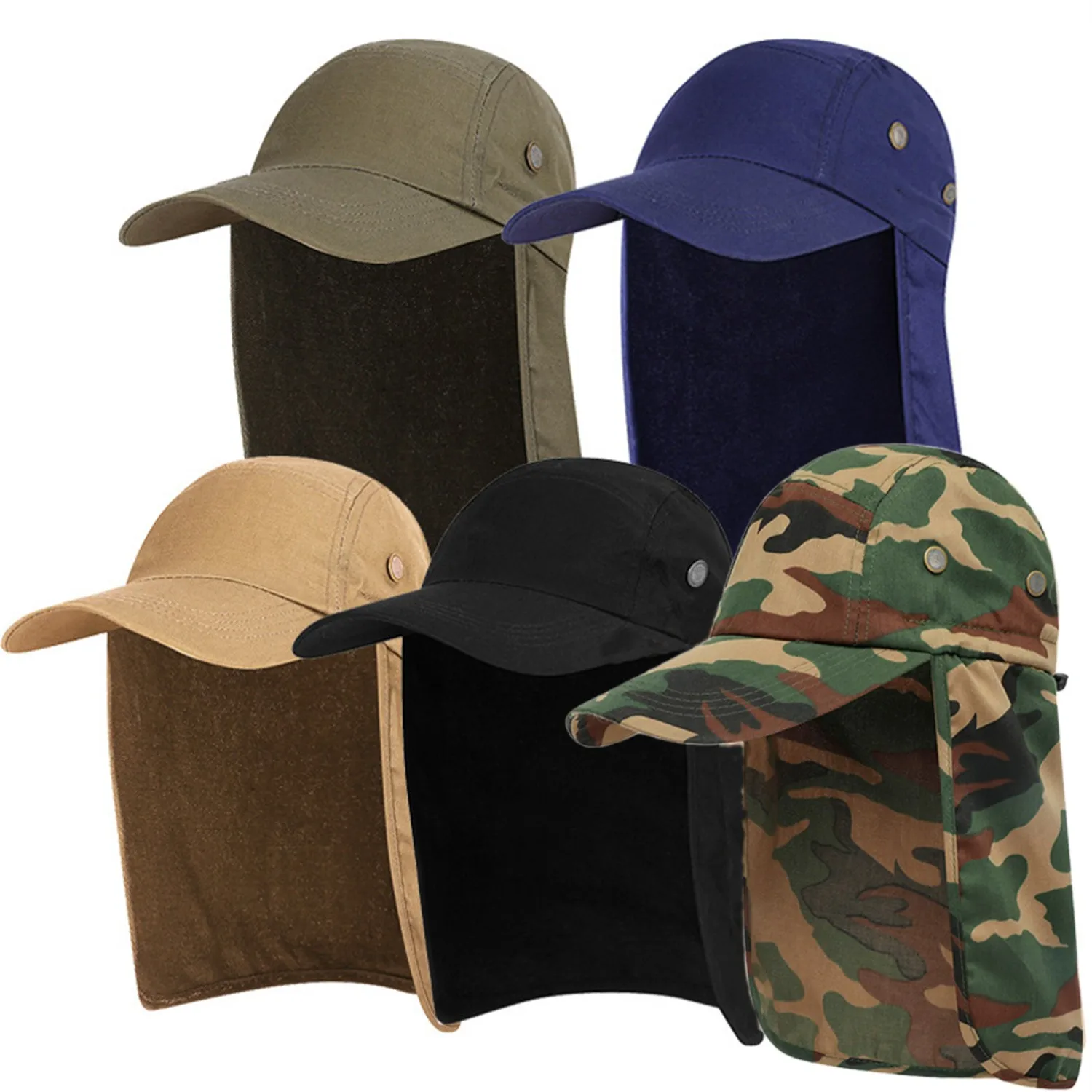 

Women Men Hiking Fishing Hat Outdoor Sport Sun Protection Neck Face Flap Cap with Neck Protection Hat Man for Riding Sports