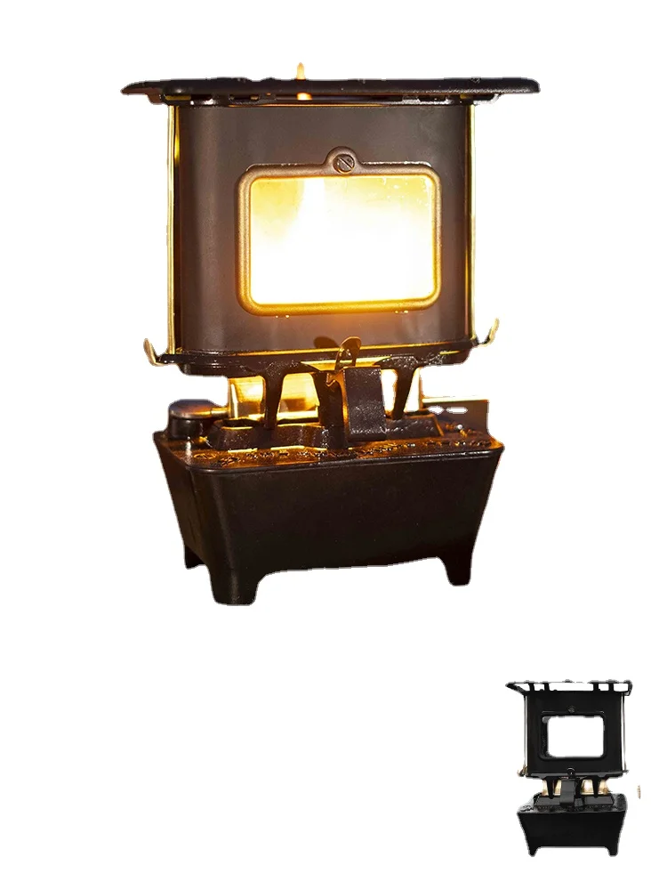 

Oilstove Multi-Functional Small Cast Iron Kerosene Stove Outdoor Camping Ambience Light Stove Dual-Use