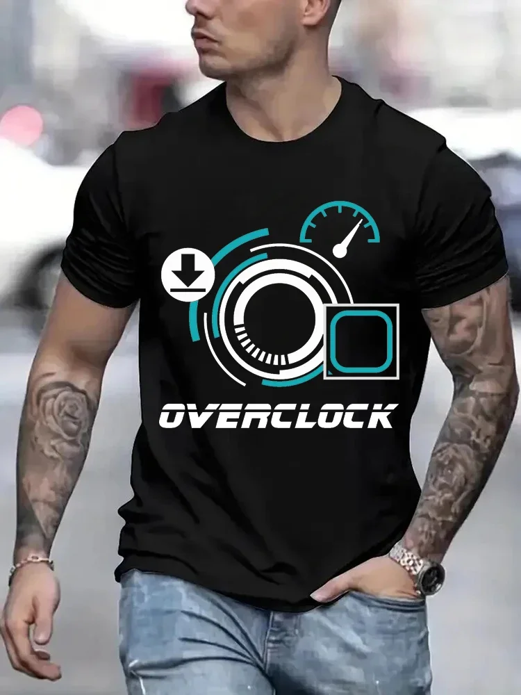 

Overclocking Funny Print T-Shirts Men Loose Oversize Clothing Summer Streetwear Soft Tshirt Hip Hop Tees Harajuku Fashion Tshirt