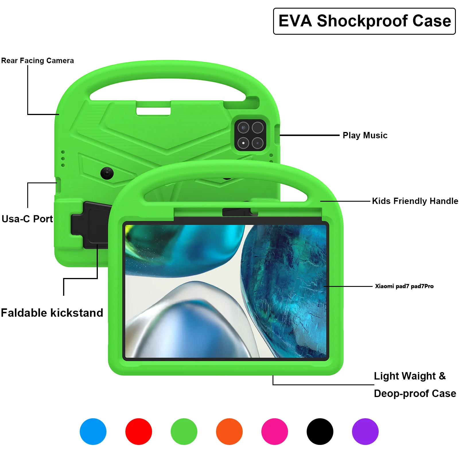 Cute Cartoon Sparrows Kids Soft EVA Tablet Stand Case