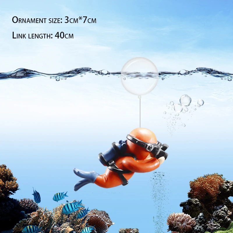 Aquarium Decoration Lovely Diver Fish Tank Decoration Floating Device Fish Tank Accessories Suitable for All Kinds of Fish Tanks