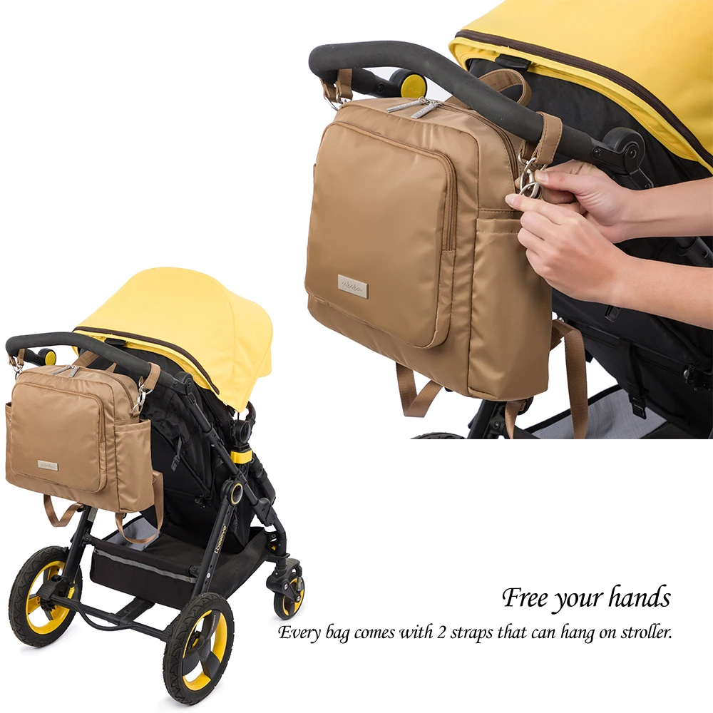 Soboba 2023 New Diaper Bags for Mother Waterproof Large Capacity Solid Polyester Diaper Backpacks Travel Bag for Newborn Baby 4