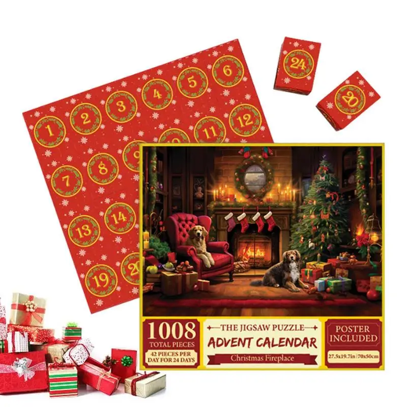 Christmas Advent Calendar Puzzle Christmas Puzzle Advent Calendar 2023 1008 Pieces Christmas Countdown Holiday Puzzles For