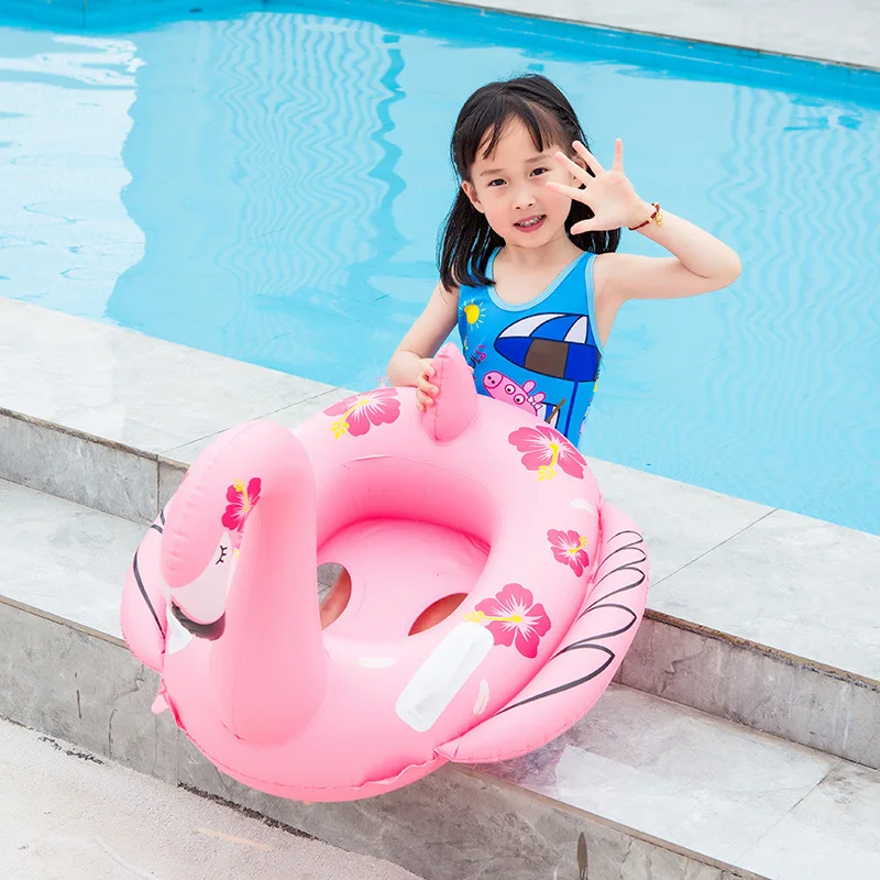 

New Baby Inflatable Ride-ons Swimming Flamingos Pool Safety Seat for Kids Boys Girls Funny Summer Water Toys