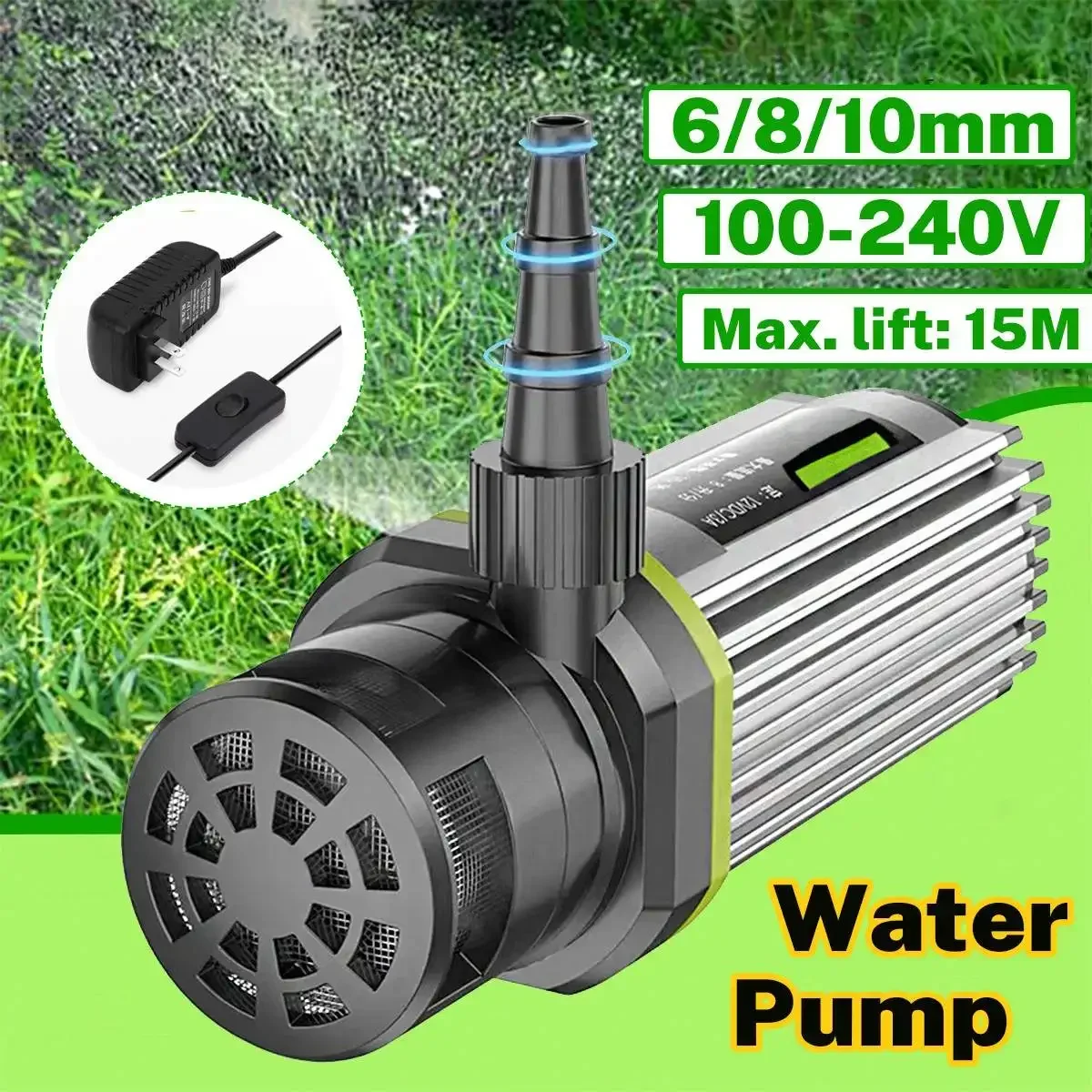 

12V 60W 8L/min 15m DC Water Pump Water Circulation Submersible Water Pumps 3 Stage Water Inlets