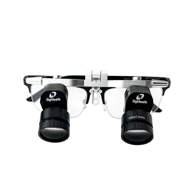 Eighteeth 4.9-5.6X Dental Binocular Magnifier Loupe with Adjustable Zoom and Pupillary Distance Oral Medical Instrument Supplies