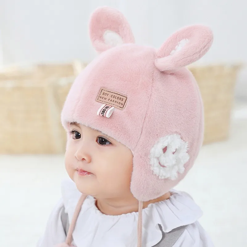 Winter Wool Hat Warm Baby Boy And Baby Girl Cute Earwrap Hat Plus Velvet Children's Hat Thickened Baby Helmet 2022 New Model