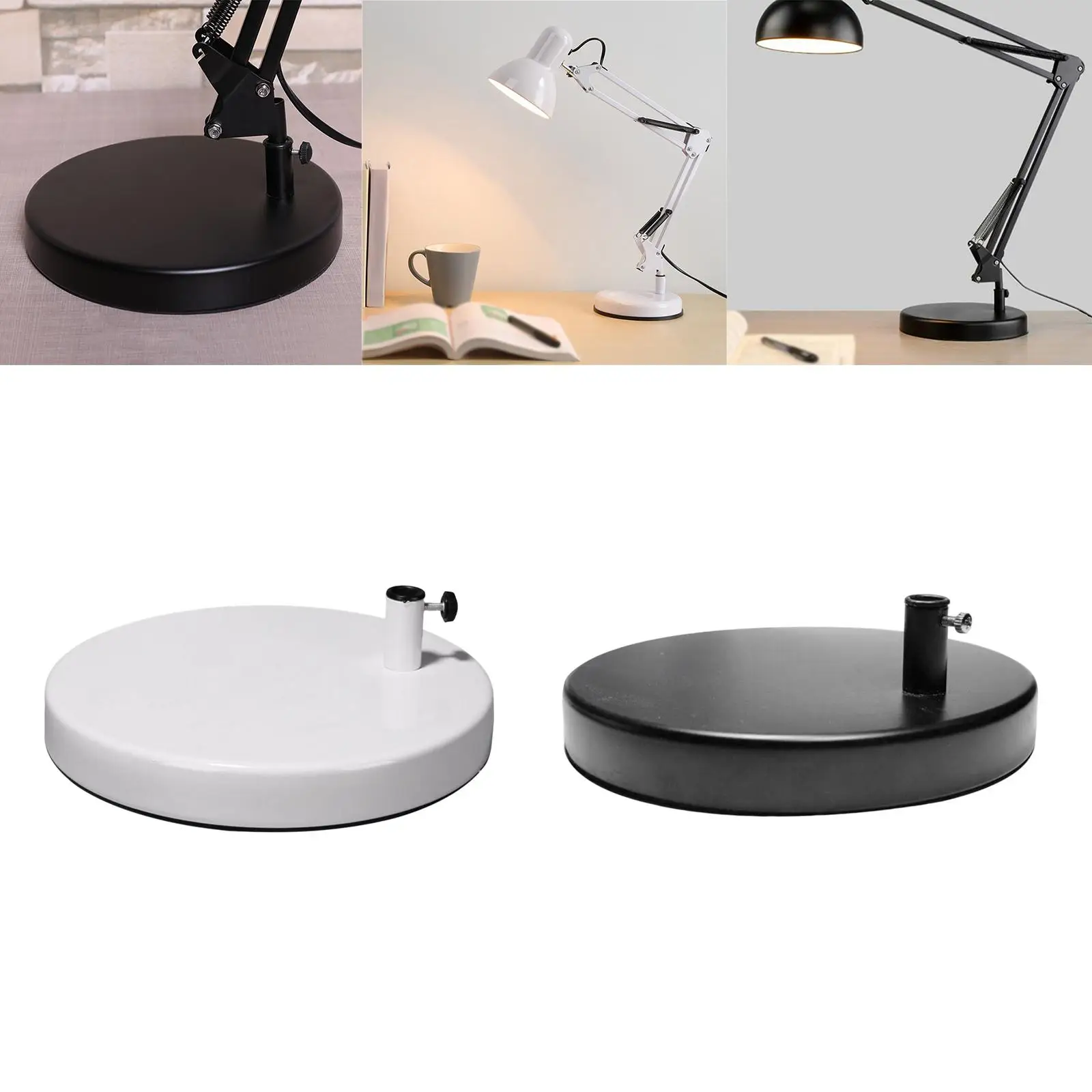 Desk Lamp Base 19cm Round Weighted Base Bottom Plate Metal Base for Table Lamp