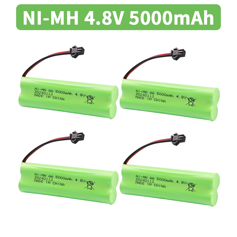 4.8V 5000mah NiMH AA Battery For Rc toys Cars Tanks Robots Boats Guns 4.8v Rechargeable Battery 4* AA Battery Pack 1-10PCS 1