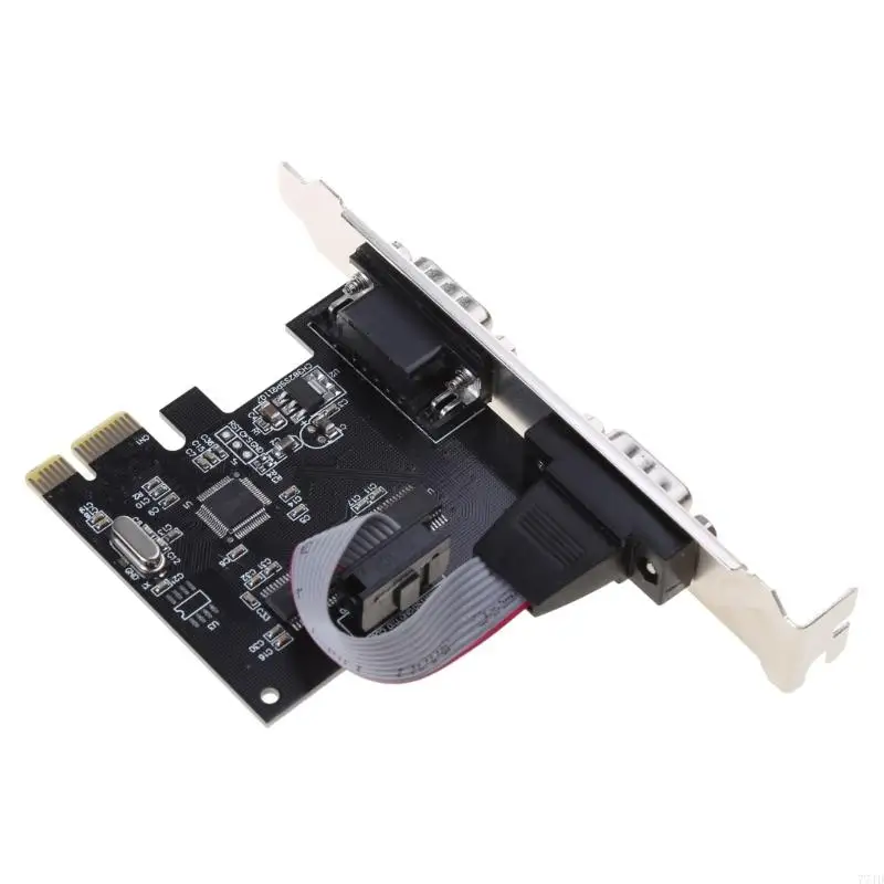 77JD PCI-E to Dual Serial Combo Card RS232 PCI for Express PCIe Adapter Card Dual Way DB9pin 25Mbps AX99100 Chip Fast Stable