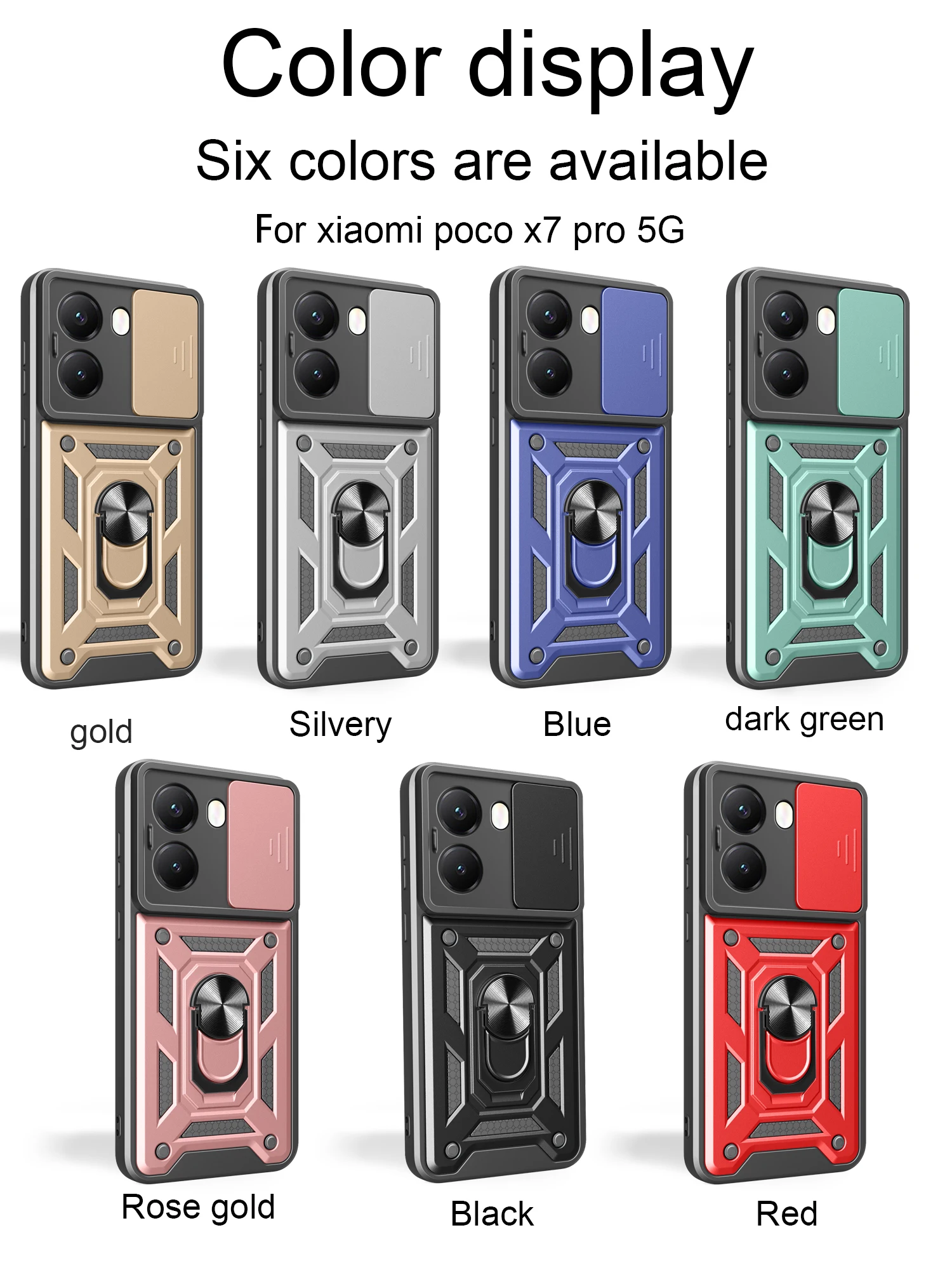 Stoßfest Rüstung Fall Für POCO X7 PRO Auto Halter Telefon Abdeckung Für POCO X6 X5 X3 Pro X3 NFC F6 Pro Kamera objektiv Schutz Fundas – Detail 1