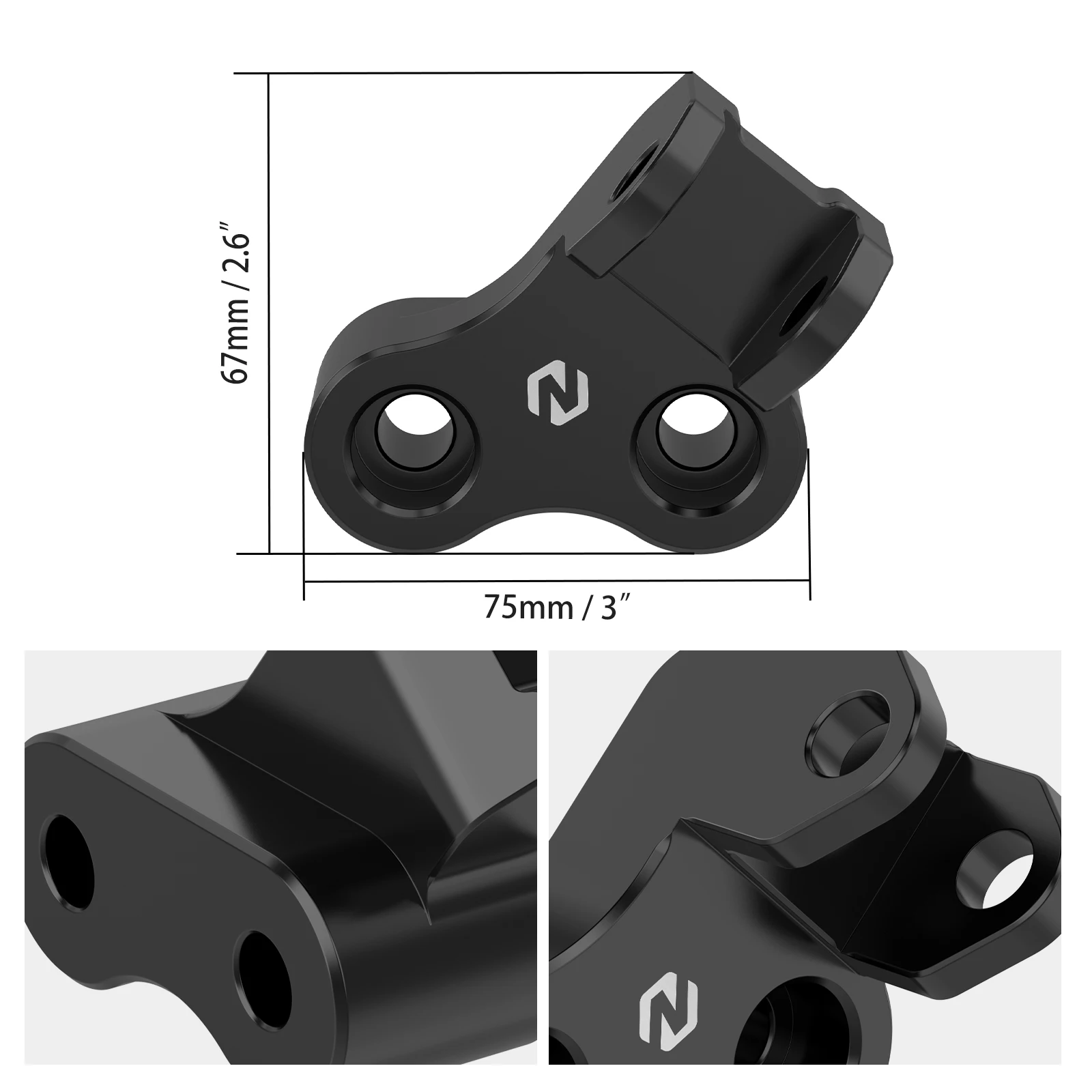 1996-2024 Für Suzuki DR650S DR650SE DR 650 S/SE Vergrößerte Fußrasten, abgesenkte Fußrastenhalterung, 1,5 Zoll Tiefergang, 1 Zoll Versatz – Detail 4