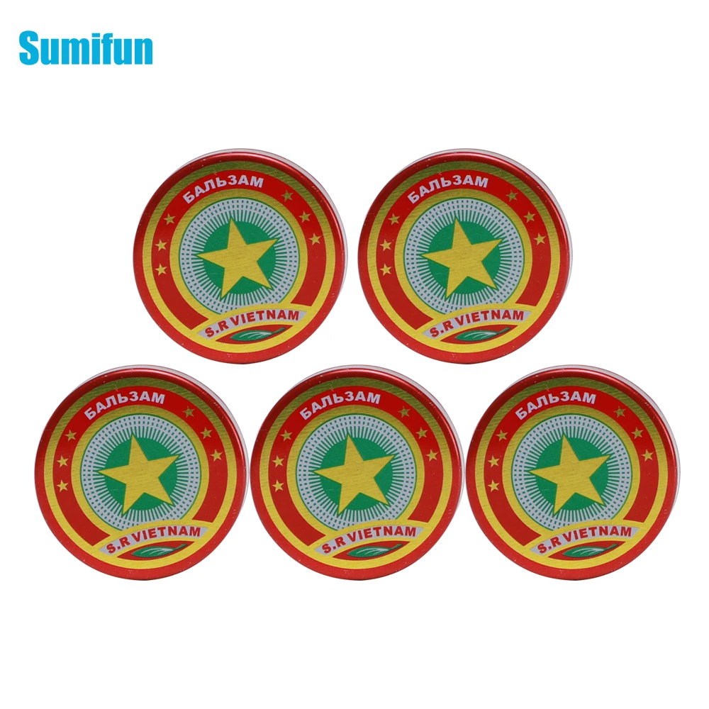 1/3/5Pcs Vietnam Golden Star Cooling Oil Relieve Dizzy Fatigue Cream Joint Muscle Pain Relief Ointment Anti-Itching Plaster
