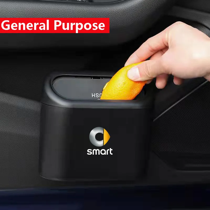 

Car trash can Bin hanging type vehicle pressing type trash can for smart fortwo forfour 450 451 453 455 Car Accessories