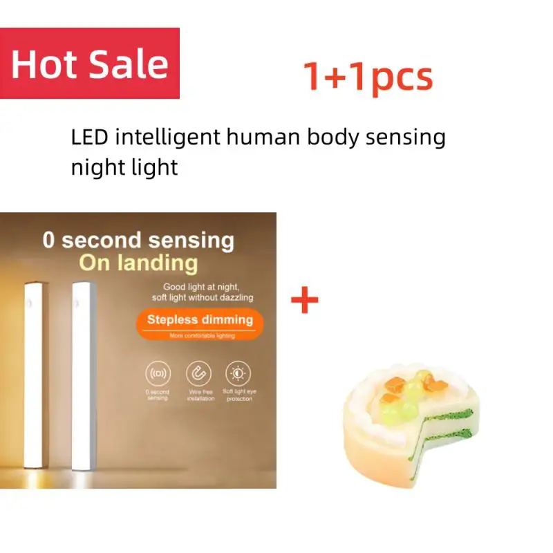 LED Night Light Wireless Under Cabinet Lamp Tube Motion Sensor Closet Bulb USB Rechargeable Bedroom Detector Lighting Bar CP