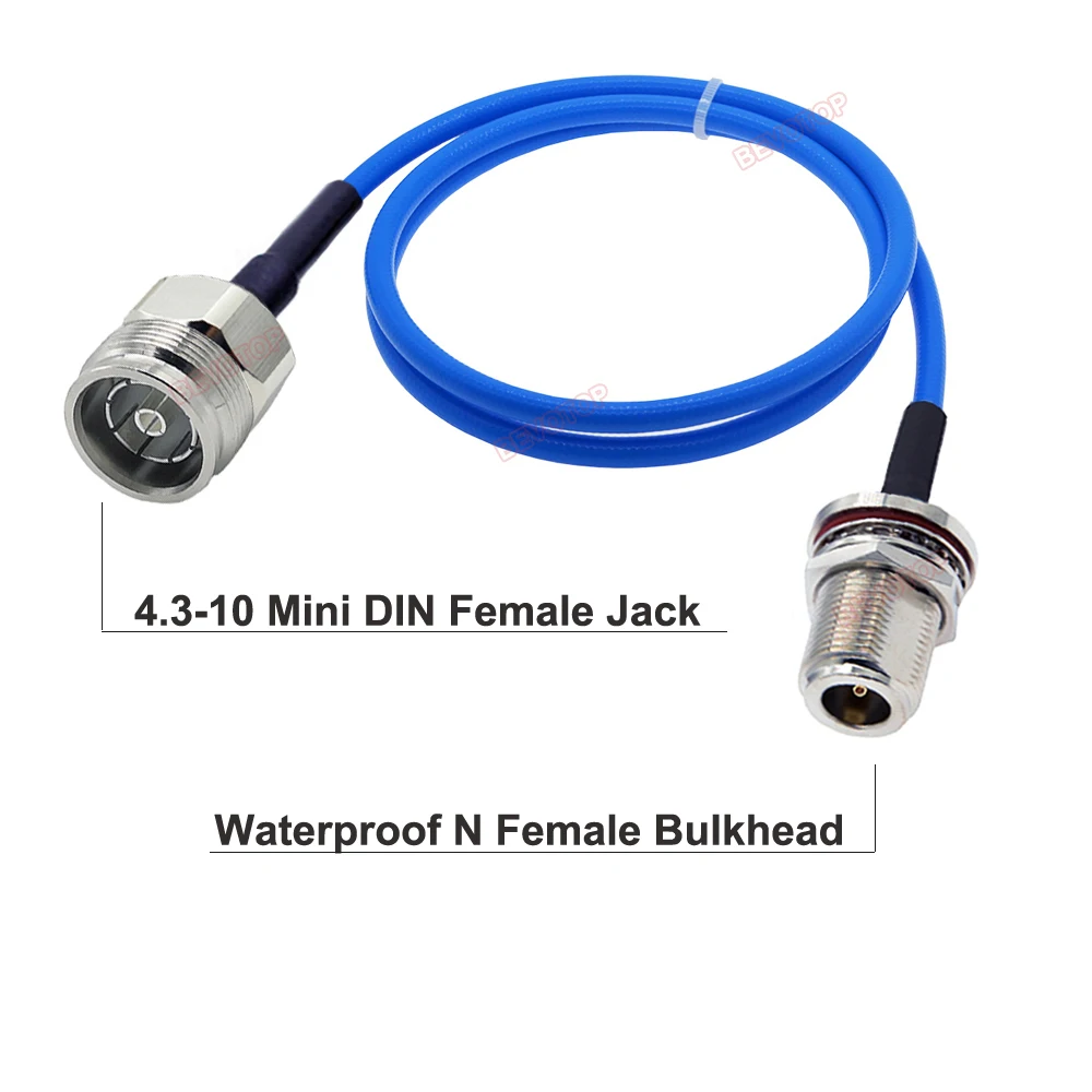 RG142 Mini UHF Male To N Female Bulkhead Coaxial RF Pigtail Cable - Made In USA