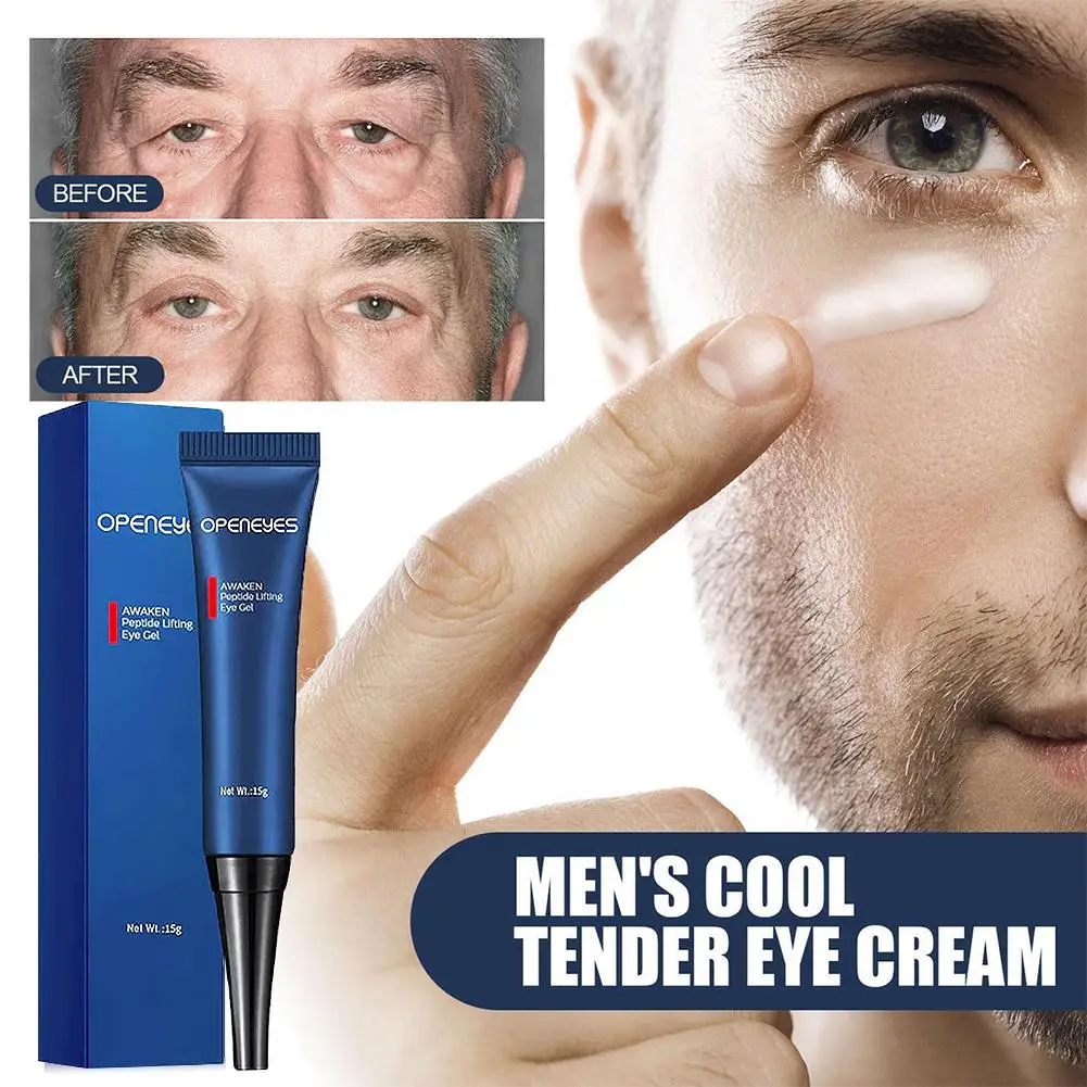 Sob o creme dos olhos para homens, despertar, peptídeo, levantamento, gel para os olhos, hidratante, círculo escuro, inchaço, linhas finas, 4pcs