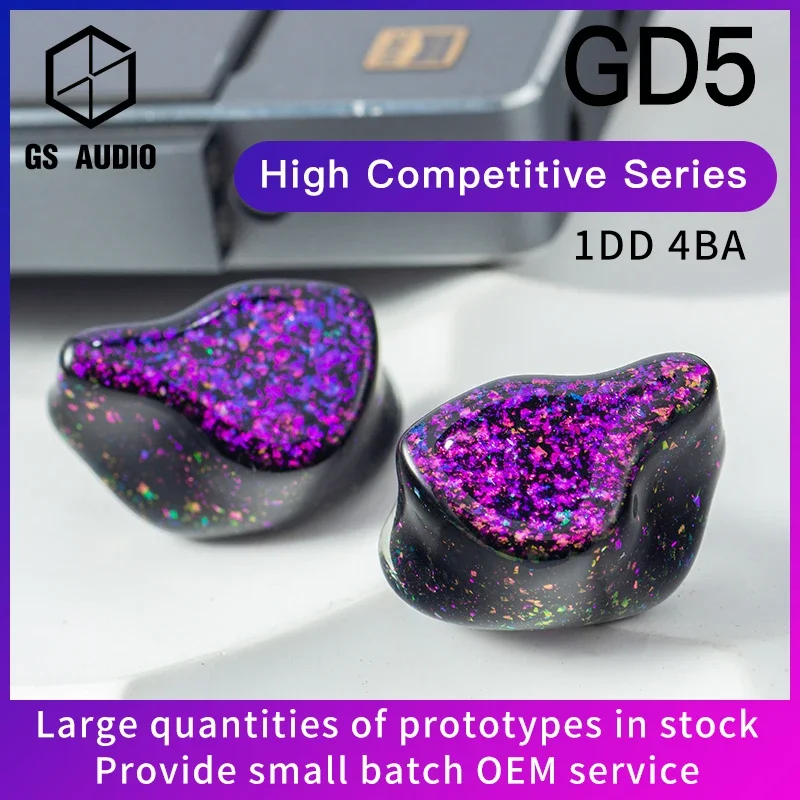 

GS AUDIO GD5 4BA+1DD HiFi in Ear Wired IEMs Earphones Hybrid Driver Monitor Headphone with 0.78 2pin Detachable Cable OEM Custom