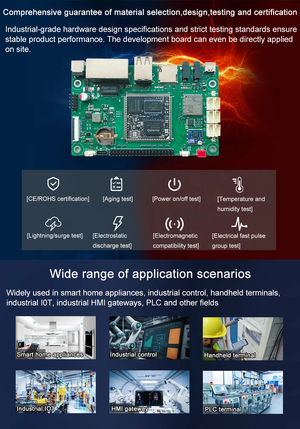 IDO-EVB3506 Near Link Gateway Motherboard Rockchip RK3506 Linux Industrial Devel