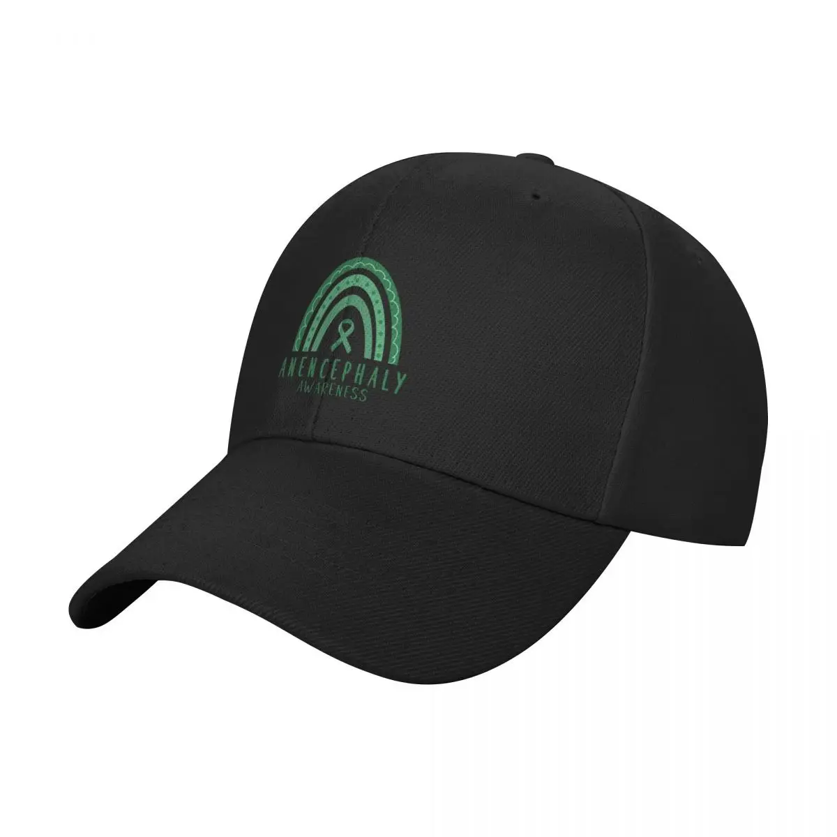 

Anencephaly Green Rainbow Ribbon Awareness Baseball Cap funny hat hiking hat Hats For Women Men's