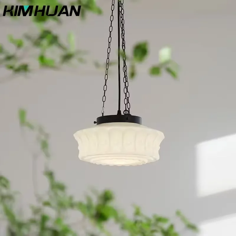 Modern Glass Living Dining Room Chandeliers Creative Round Led White Pendant Light Study Bedroom Kicthen Lamp Home Decor Fixture