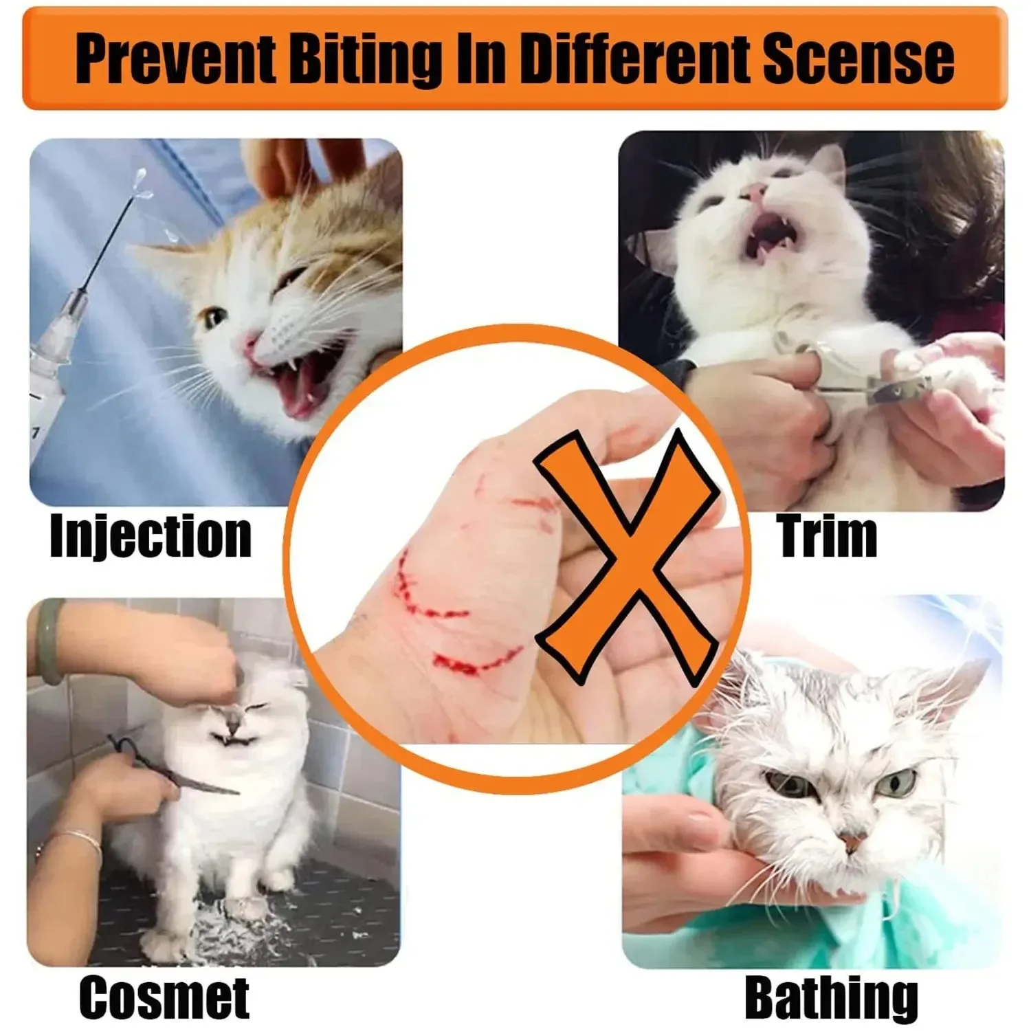 Breathable Cat Muzzle For Grooming Anti-bite Clear Head Cover_voghion.com