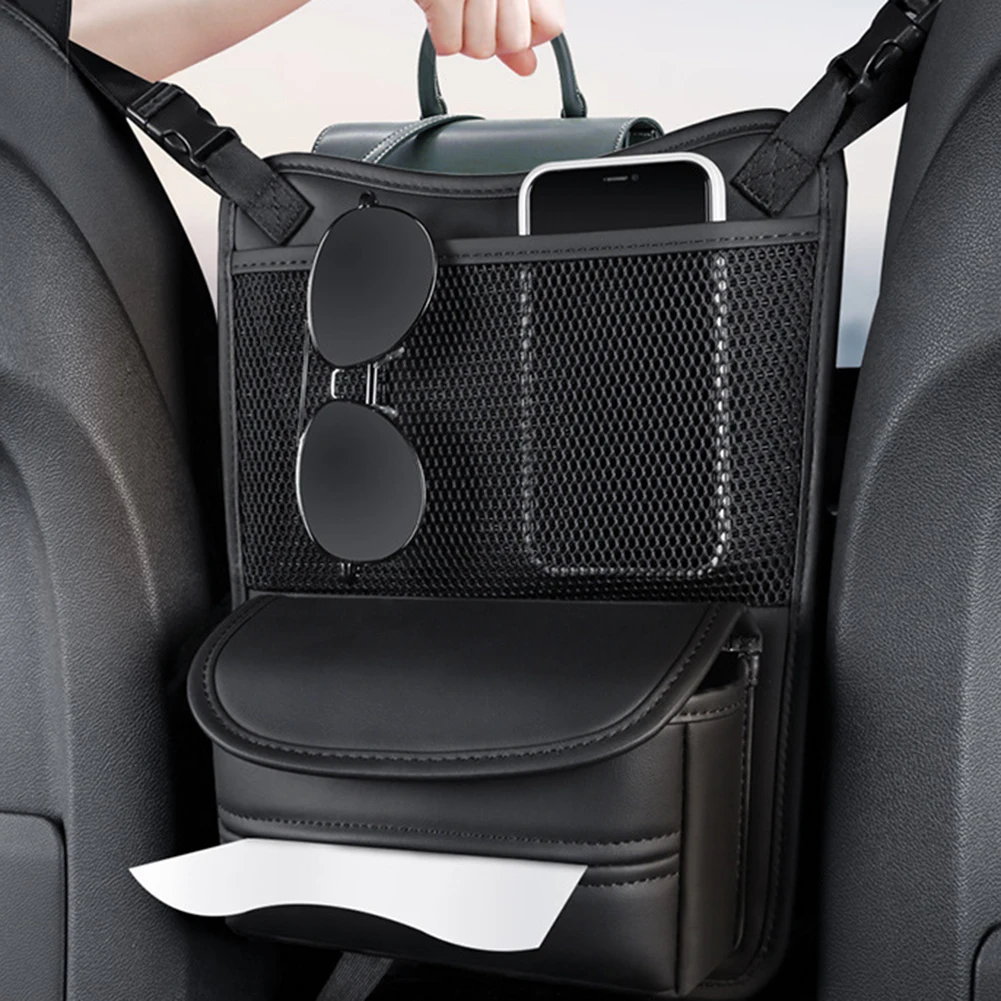 

Car Middle Seat Organizer Central Control Armrest Box Organizer Multifunctional Rear Hanging Bag Car Tissue Box