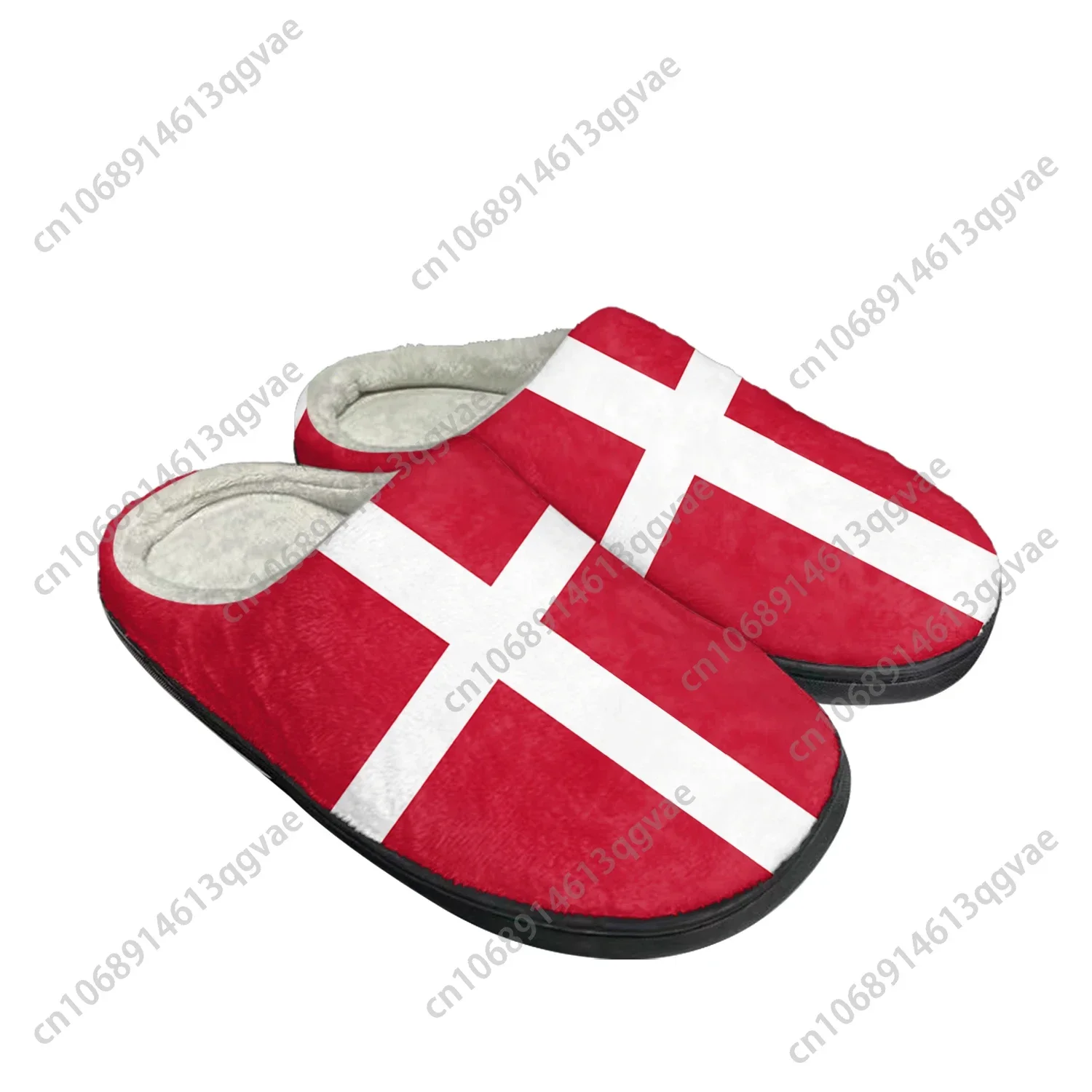 Danish Flag Home Cotton Custom Slippers Mens Womens Sandals Denmark Plush Bedroom Casual Keep Warm Shoes Thermal Slipper