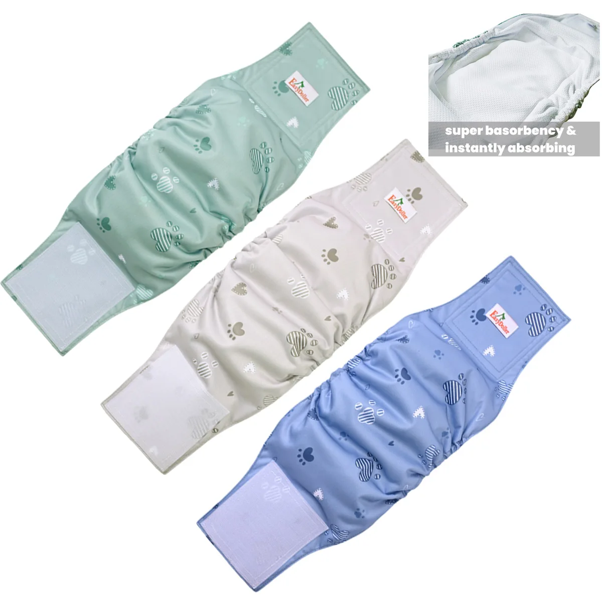 Cute Animal Print Pattern Pet Male Dog Diaper Washable Reusable Nappy Belly Bands Wrap Leak Proof Sanitary Pants Puppy Diapers