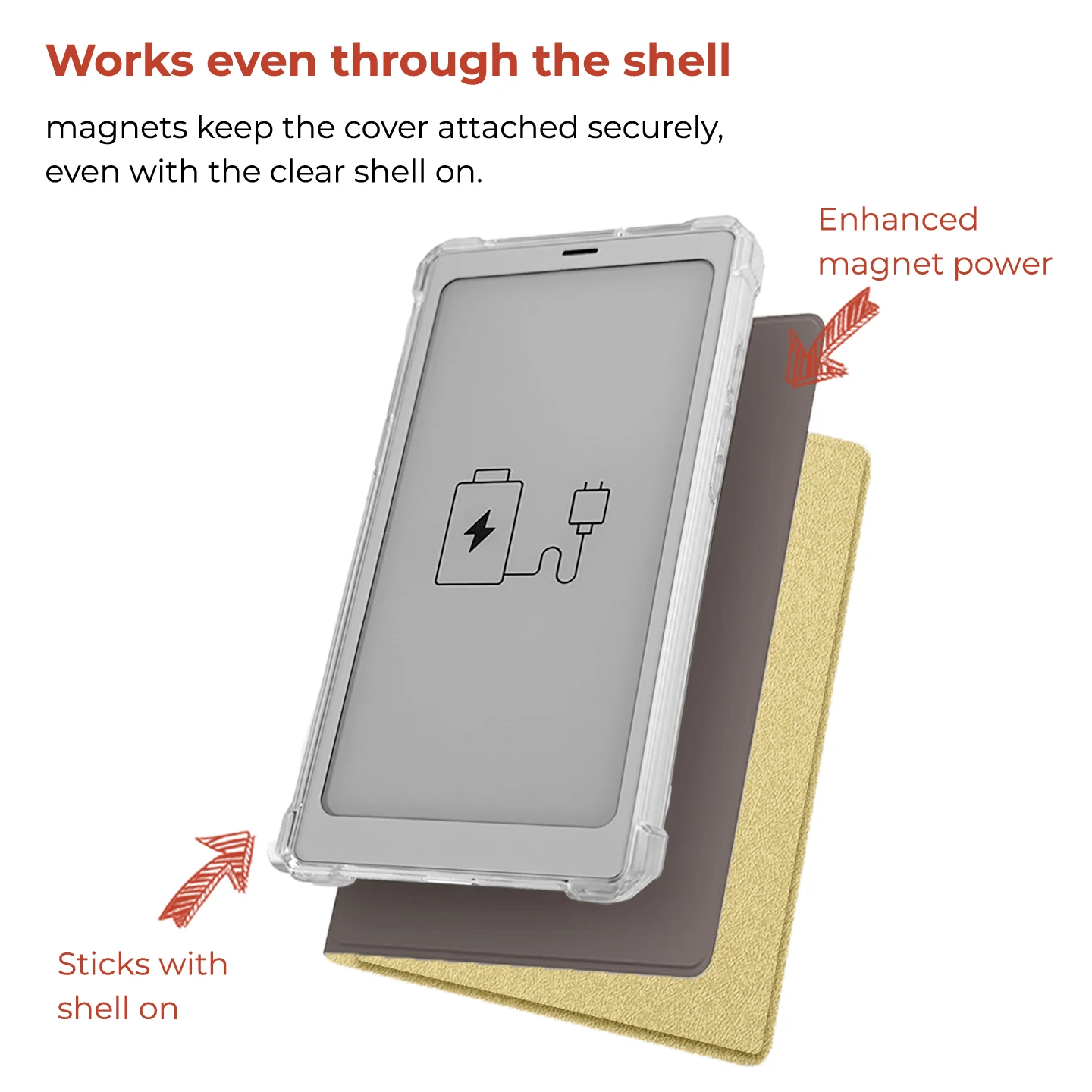 Magnetic Flip Protective Case with Detachable Clear Shell