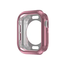 Premium TPU Hollow Case - Soft Full Coverage Protective Bumper Shell for Apple Watch Accessories (Pink)