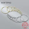 SOFTPIG Real 925 Sterling Silver 1.2/1.5mm Wire Diameter Large Hoop Earrings for Women Trendy Fine Jewelry Geometric Accessories 1