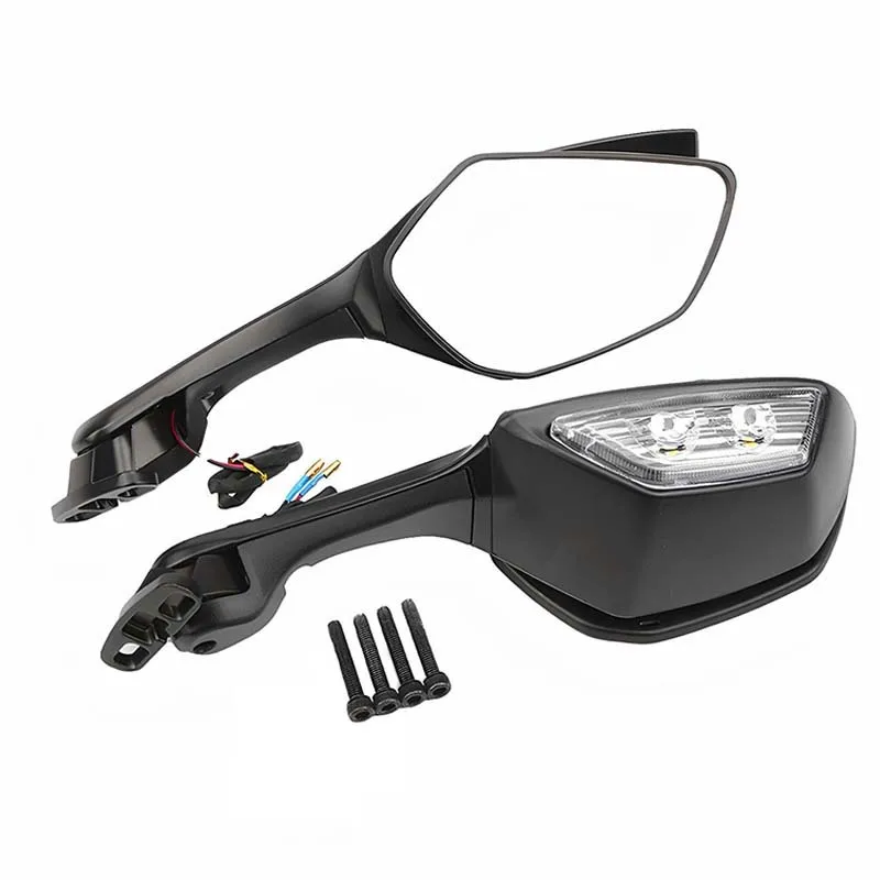 야마하 YZFR15 V3 YZF R15 R3 YZF R1M/S 2016- R6 2017-용 LED 방향지시등이 있는 오토바이 백미러 사이드 미러
