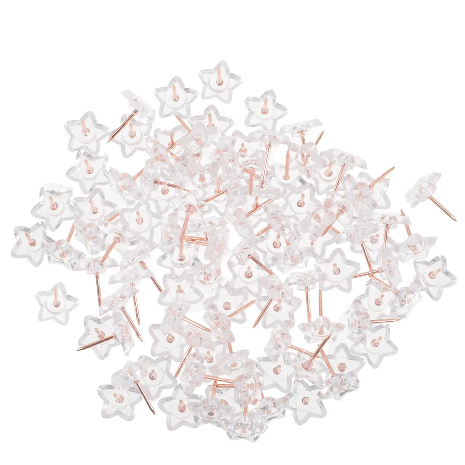 100Pcs 투명한 별 모양의 압정 플라스틱 푸시 핀 게시판지도 사진 벽을위한 창조적 장식 드로잉 핀