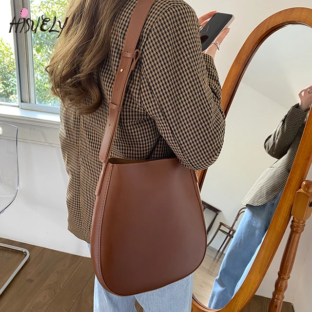 HISUELY 2023 New Designer Women PU Leather Handbags Bucket Shoulder Bags  Female Fashion Larger Capacity Crossbody Messenger Bags - AliExpress