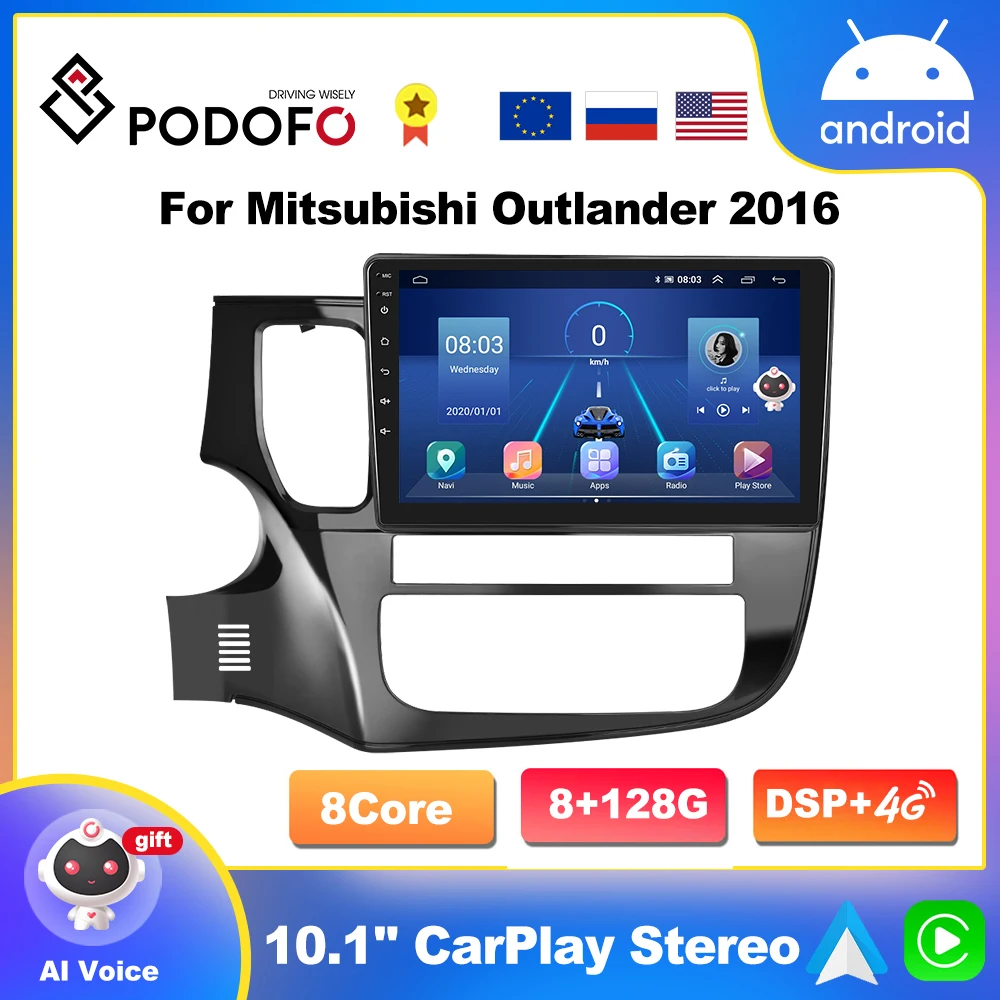 Автомагнитола Podofo для Mitsubishi Outlander 3 2016 2 Din |